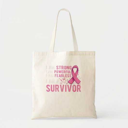 Kute roze vlinder ter ondersteuning van borstkanke tote bag (Voorkant)