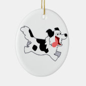 Kute Running Cartoon Border Collie Ornament (Rechts)