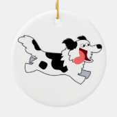 Kute Running Cartoon Border Collie Ornament (Achterkant)