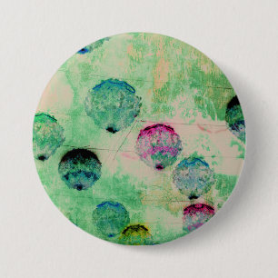 Kute, rustige, digitale ronde penseelstreken button 7,6 cm