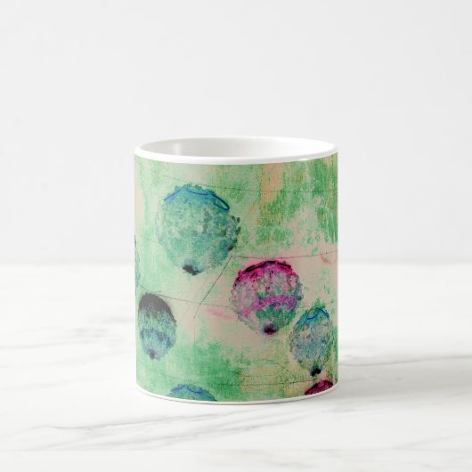 Kute, rustige, digitale ronde penseelstreken koffiemok (Center)