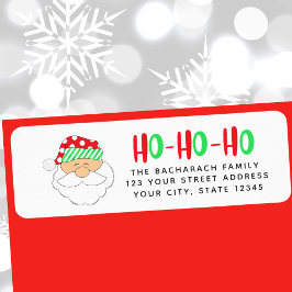 Kute Santa Face "Ho Ho Ho" Return Address Etiket