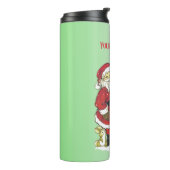 Kute Santa met dieren Little Tree Light Green Thermosbeker (Gedraaid links)