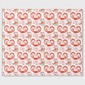 Kute Santa's Baby rendierkerst Cadeaupapier (Vlak)