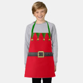 Kute Santa's Workshop Elf Kerstmis schort (Gedragen)