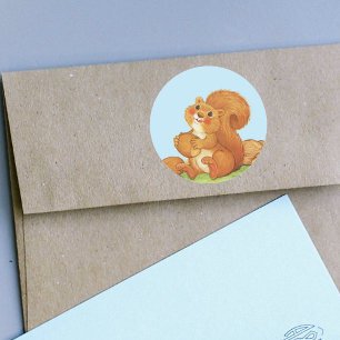 Kute Schattige eekhoornnoten Ronde Sticker