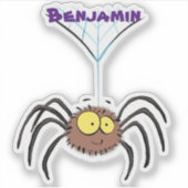 Kute schattige fluffy brown spin cartoon sticker (Voorkant)