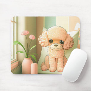 Kute Schattige poodle Dog Puppy Artwork Muismat