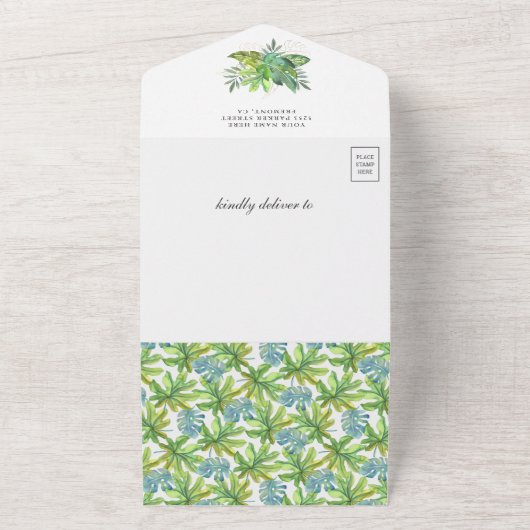 Kute Schattige slaapsleuf Baby shower All In One Uitnodiging (Buitenkant)