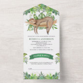 Kute Schattige slaapsleuf Baby shower All In One Uitnodiging (Binnen)