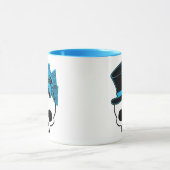 Kute schedel met Roos blauw hoed Mok (Midden)