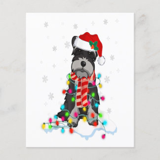 Kute Schnauzer-kerstlichten met Santa Hat Flyer
