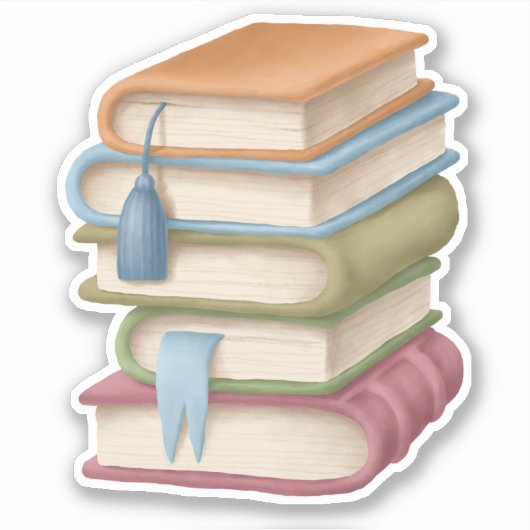 Kute School Book Fun Reading Vinyl Stickers (Voorkant)