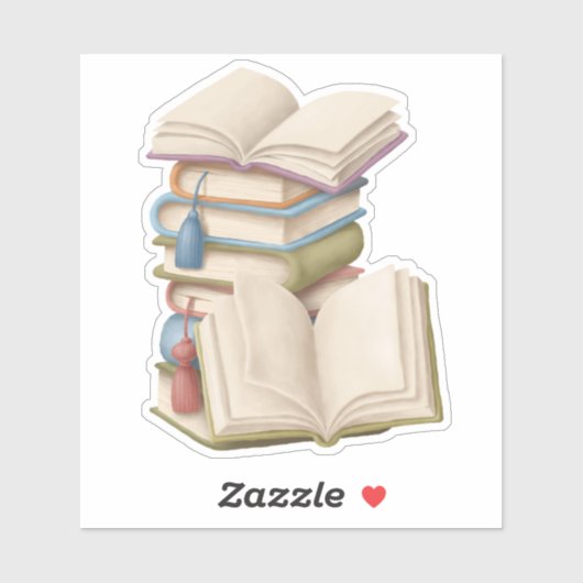 Kute School Book Fun Reading Vinyl Stickers (Vel)