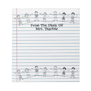 Kute School Kinder Teacher Notepad Notitieblok
