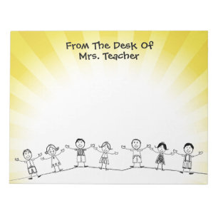 Kute School Kinder Teacher Notepad Notitieblok