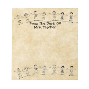 Kute School Kinder Teacher Notepad Notitieblok