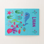 Kute sealife Animals Persoonlijke jongens Legpuzzel (Horizontaal)