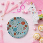Kute Seing Thleing Pattern Blue Papieren Bordje (Feest)