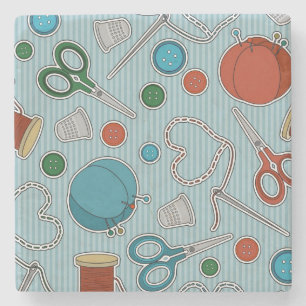 Kute Seing Thleing Pattern Blue Stenen Onderzetter
