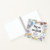 Kute Sewing Quote en Doodles Personalized Mode Notitieboek (Binnen)