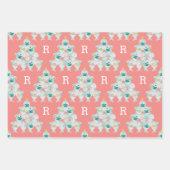 Kute Shark-kerstboom met Initiaal Inpakpapier Vel (Voorkant)