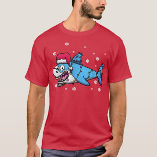 Kute Shark Xmas licht kerstmis kerstmis T-shirt