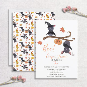 Kute Simple Halloween Bats Child's 2e verjaardag Kaart