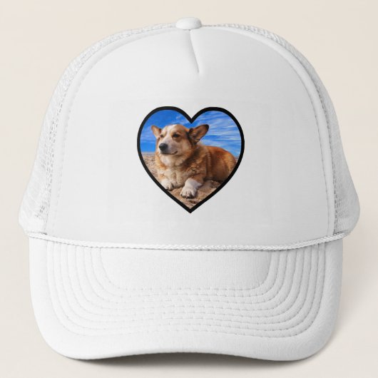Kute Simple Heart Shape Cutout Photo Template Love Trucker Pet (Voorkant)