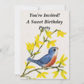 Kute Singing Blue Bird Tree Kaart (Voorkant)