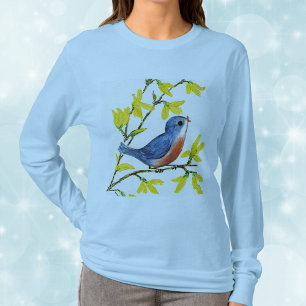 Kute Singing Blue Bird Tree T-shirt
