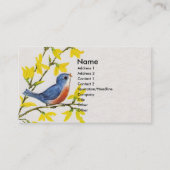 Kute Singing Blue Bird Tree Visitekaartje (Voorkant)