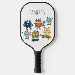 Kute Skateboard Monsters Personeelsbenaming Pickleball Paddle