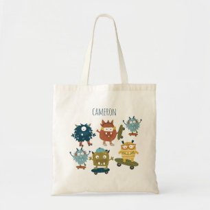 Kute Skateboard Monsters Personeelsbenaming Tote Bag