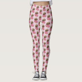 Kute slapy sleuf voor roze donuts Leggings (Voorkant)
