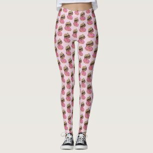 Kute slapy sleuf voor roze donuts Leggings