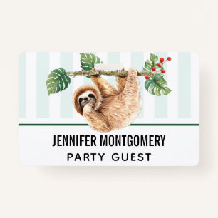 Kute sleuf ondersteboven Waterverf Badge