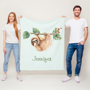 Kute sleuf ondersteboven Waterverf Fleece Deken