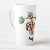 Kute sleuf ondersteboven Waterverf Latte Mok (Linkerhoek)