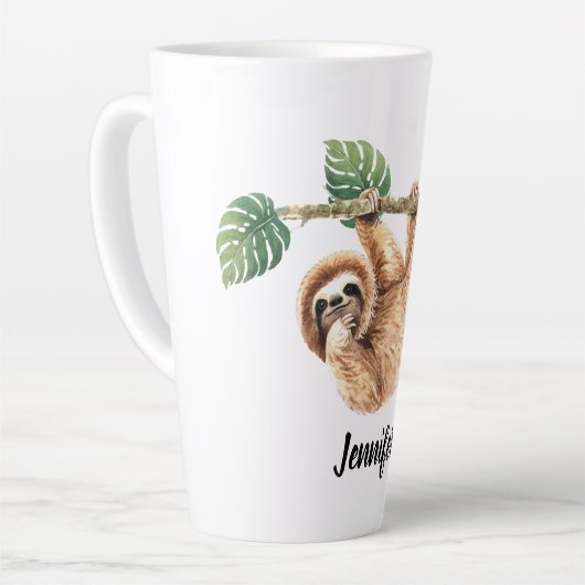 Kute sleuf ondersteboven Waterverf Latte Mok (Linkerhoek)