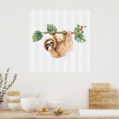 Kute sleuf ondersteboven Waterverf Poster (Keuken)