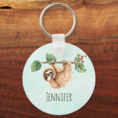 Kute sleuf ondersteboven Waterverf Sleutelhanger (Voorkant)