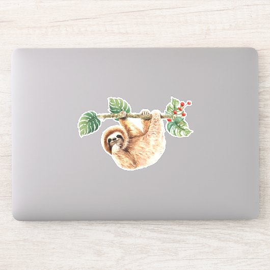 Kute sleuf ondersteboven Waterverf Sticker (Computer)