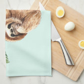 Kute sleuf ondersteboven Waterverf Theedoek (Quarter Fold)