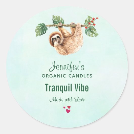 Kute sleuf rond Waterverf kaars/zeep Ronde Sticker (Voorkant)