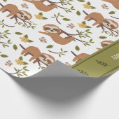 Kute sleuven die op het Kind Pattern van boomtakke Cadeaupapier (Hoek)