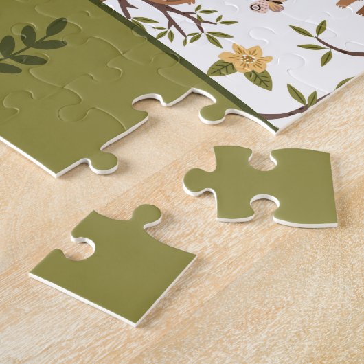 Kute sleuven die op het Kind Pattern van boomtakke Legpuzzel (Zijkant)