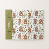 Kute sleuven die op het Kind Pattern van boomtakke Legpuzzel (Horizontaal)