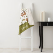 Kute sleuven die op het Kind Pattern van boomtakke Sherpa Deken (In situ)