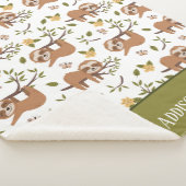 Kute sleuven die op het Kind Pattern van boomtakke Sherpa Deken (3/4)